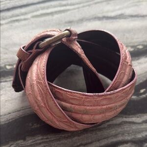Calvin Klein Collection Pink Genuine Crocodile Belt